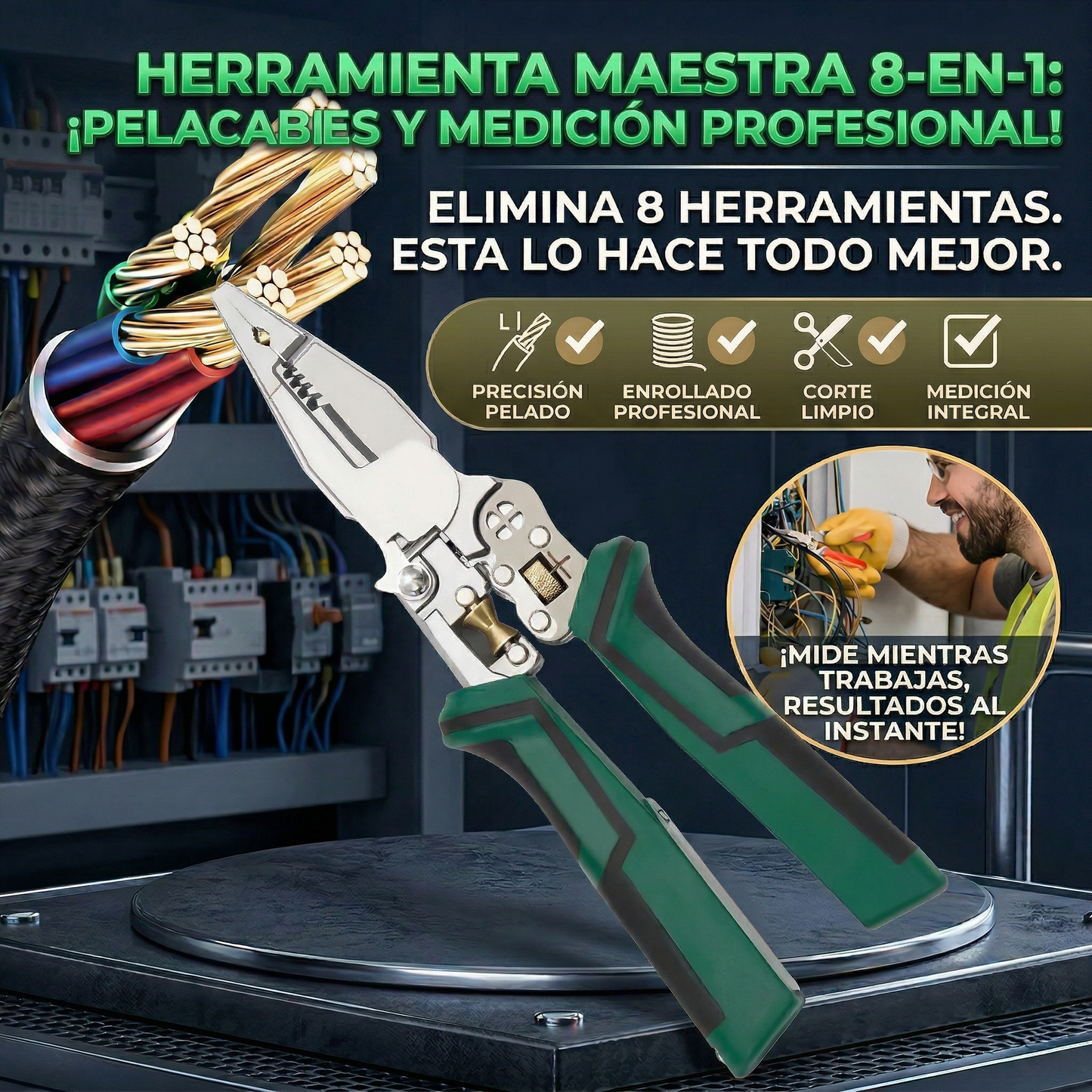 🧰 PELACABLES MULTIFUNCIONAL 8 EN 1